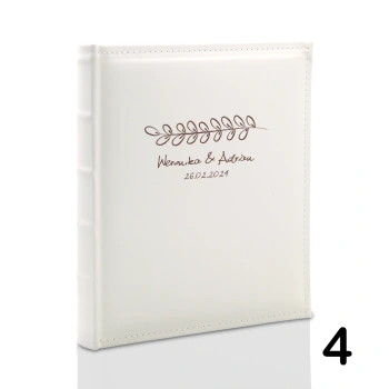 Album ślubny, wklejany, 60 kremowych stron, personalizowany, 12 wzorów